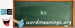 WordMeaning blackboard for kv